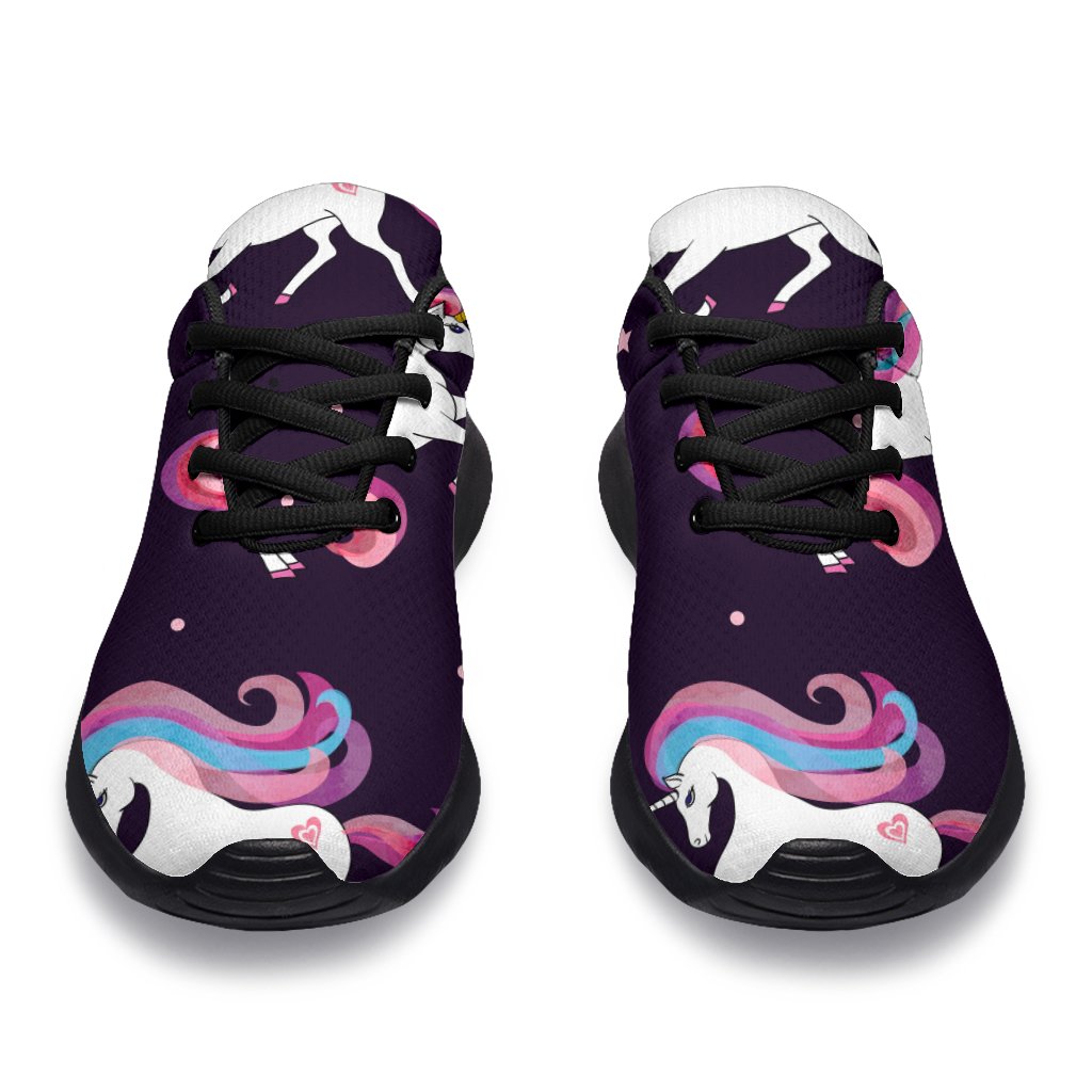 Night Girly Unicorn Pattern Print Sport Shoes GearFrost