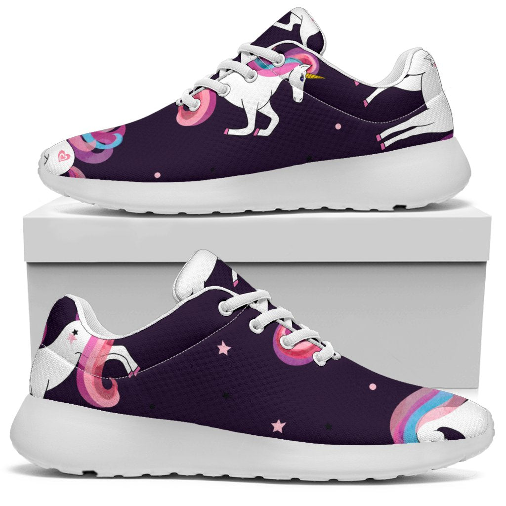 Night Girly Unicorn Pattern Print Sport Shoes GearFrost