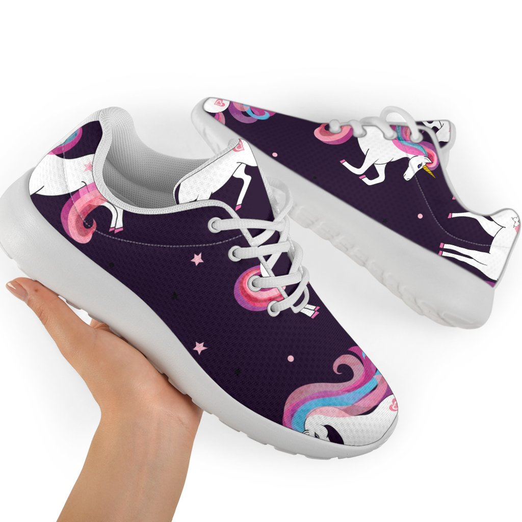 Night Girly Unicorn Pattern Print Sport Shoes GearFrost