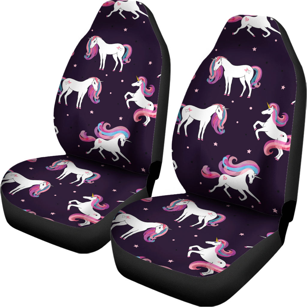 Night Girly Unicorn Pattern Print Universal Fit Car Seat Covers