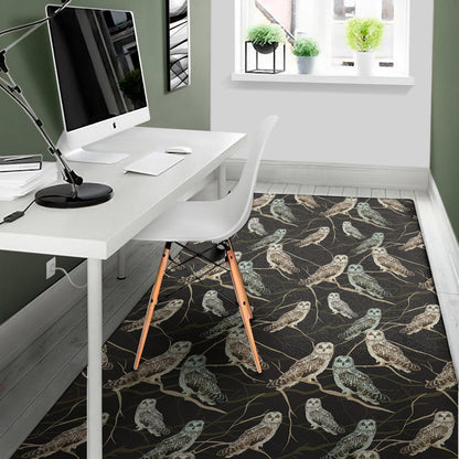 Night Owl Pattern Print Area Rug