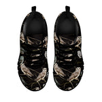 Night Owl Pattern Print Black Sneakers