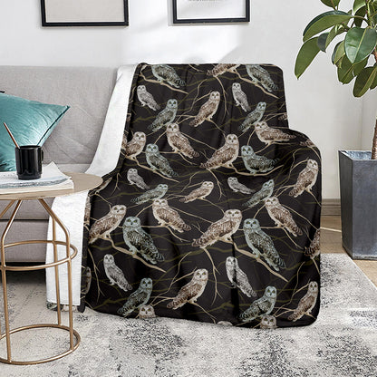 Night Owl Pattern Print Blanket