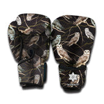 Night Owl Pattern Print Boxing Gloves