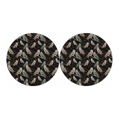 Night Owl Pattern Print Car Coasters