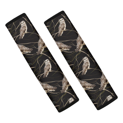 Night Owl Pattern Print Car Seat Belt Covers