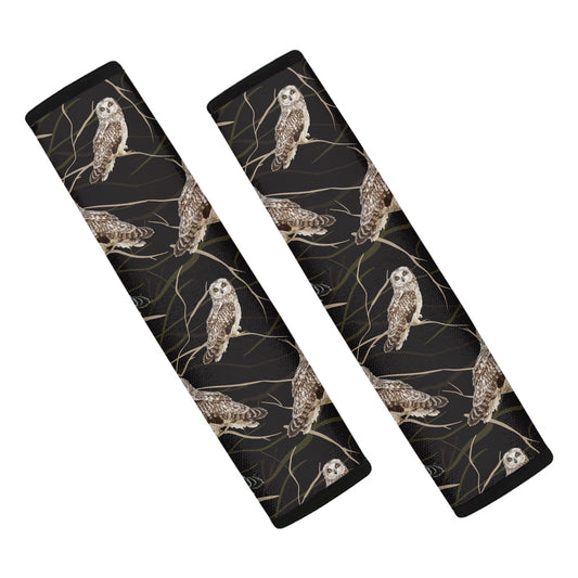 Night Owl Pattern Print Car Seat Belt Covers