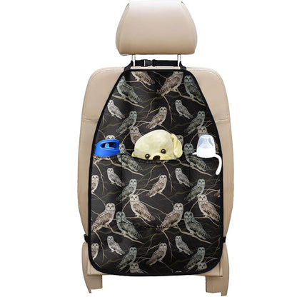 Night Owl Pattern Print Car Seat Organizers