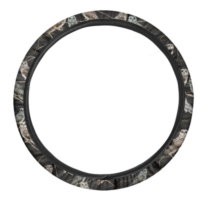 Night Owl Pattern Print Car Steering Wheel Cover