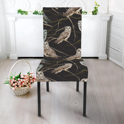 Night Owl Pattern Print Dining Chair Slipcover