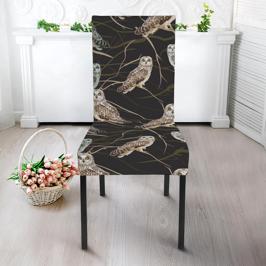 Night Owl Pattern Print Dining Chair Slipcover
