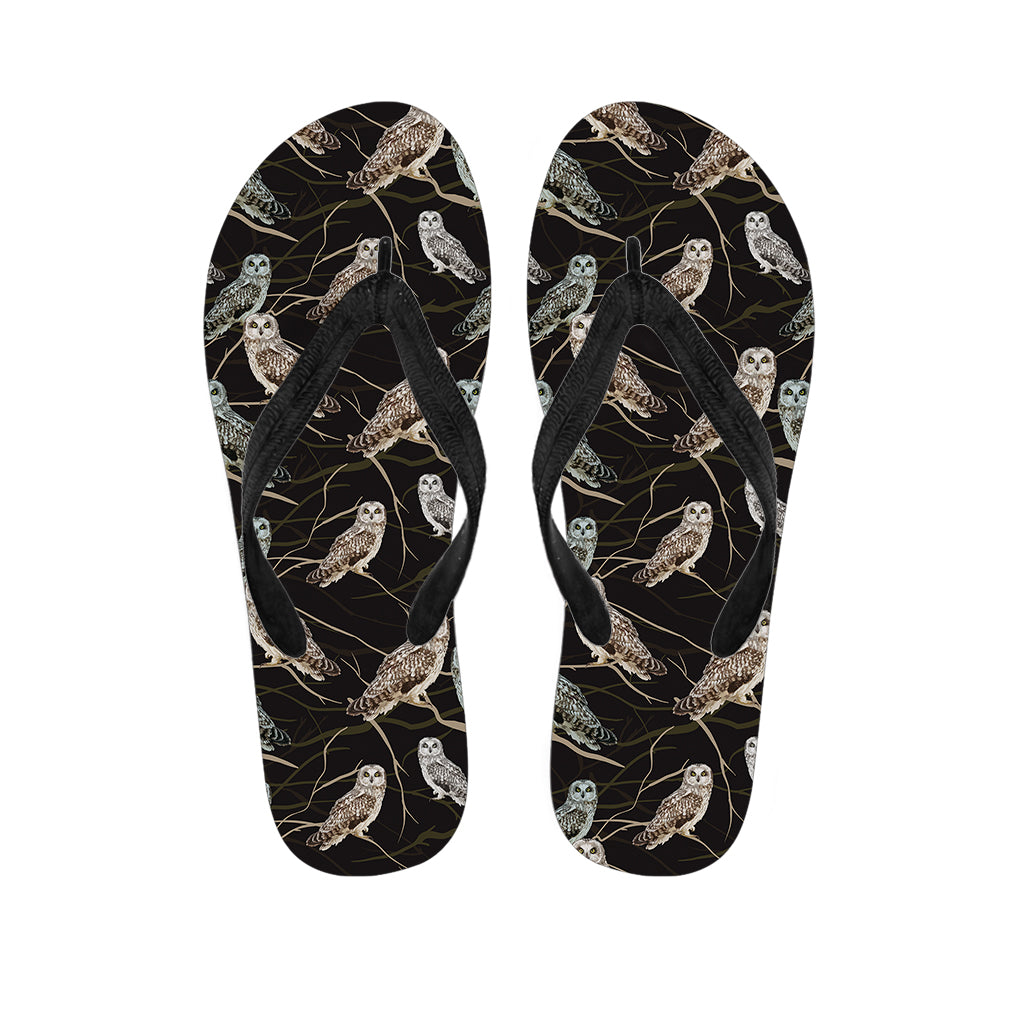 Night Owl Pattern Print Flip Flops