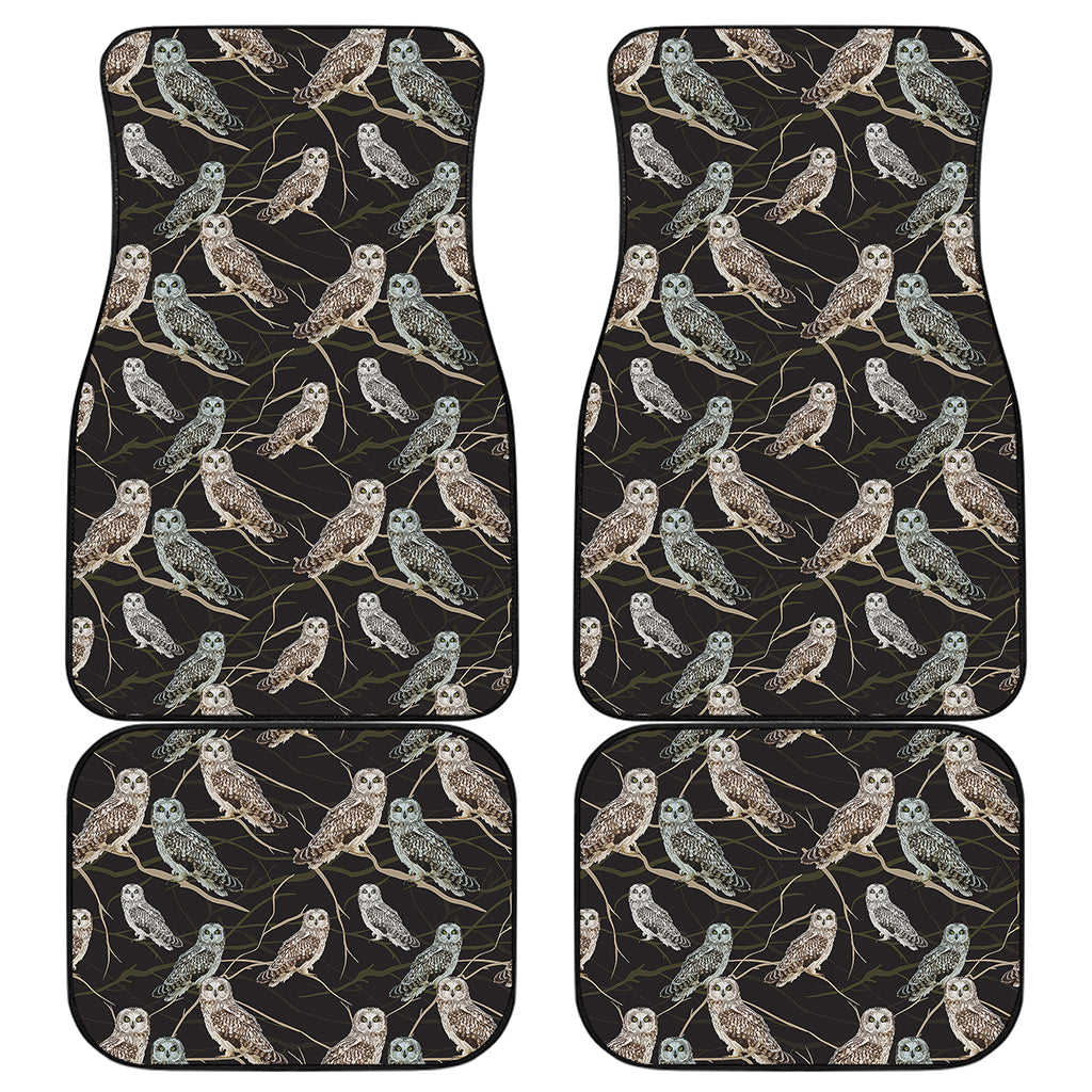 Night Owl Pattern Print Front and Back Car Floor Mats