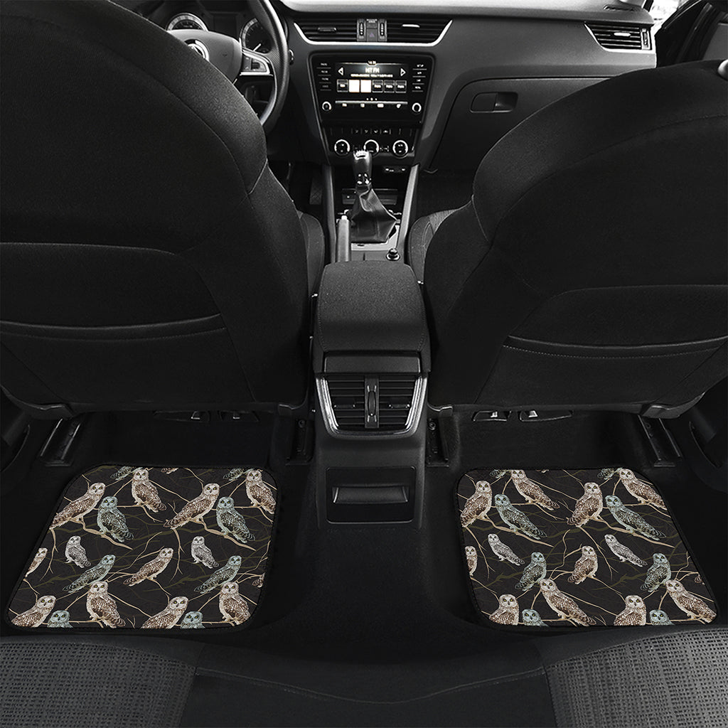 Night Owl Pattern Print Front and Back Car Floor Mats