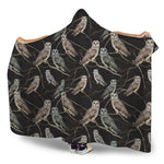 Night Owl Pattern Print Hooded Blanket