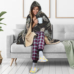 Night Owl Pattern Print Hooded Blanket