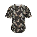 Night Owl Pattern Print Men's Baseball Jersey