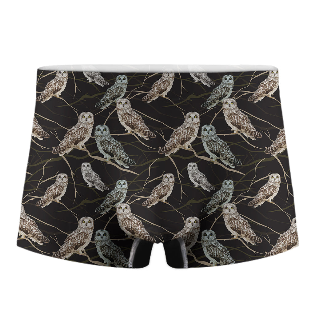 Night Owl Pattern Print Men's Boxer Briefs