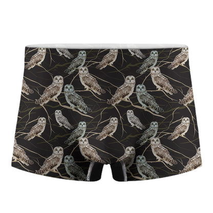 Night Owl Pattern Print Men's Boxer Briefs