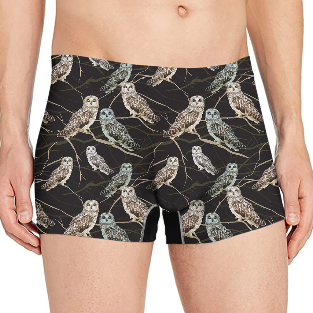 Night Owl Pattern Print Men's Boxer Briefs