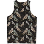 Night Owl Pattern Print Men's Tank Top