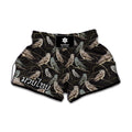 Night Owl Pattern Print Muay Thai Boxing Shorts