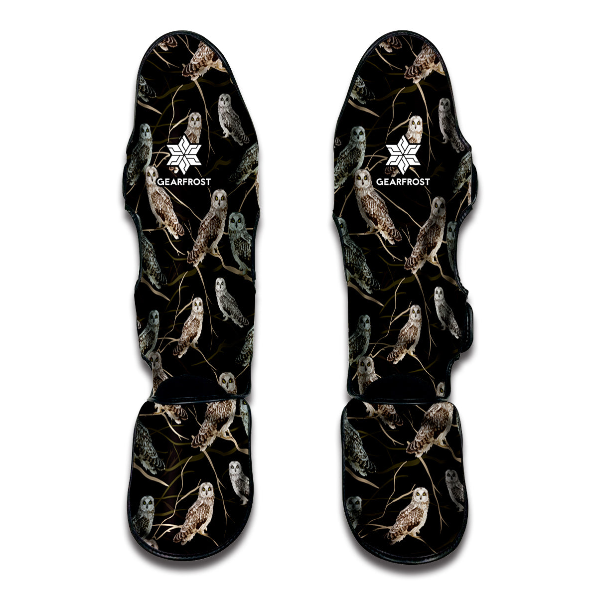 Night Owl Pattern Print Muay Thai Shin Guard