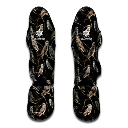 Night Owl Pattern Print Muay Thai Shin Guard