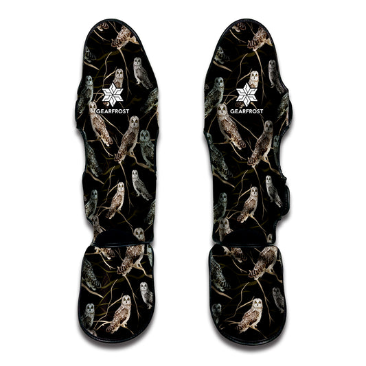 Night Owl Pattern Print Muay Thai Shin Guard