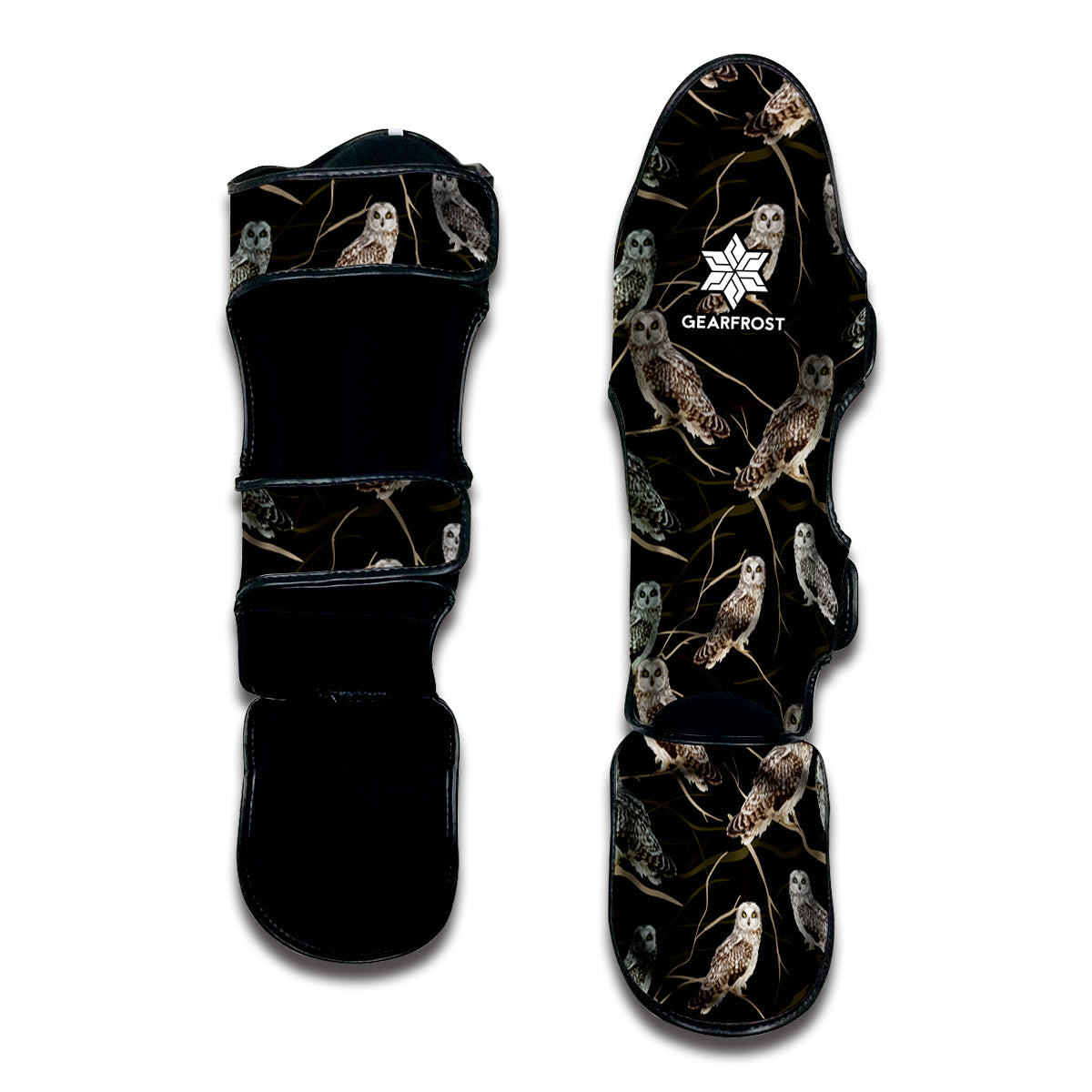 Night Owl Pattern Print Muay Thai Shin Guard