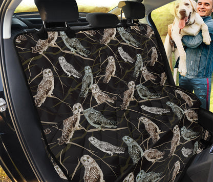Night Owl Pattern Print Pet Car Back Seat Cover