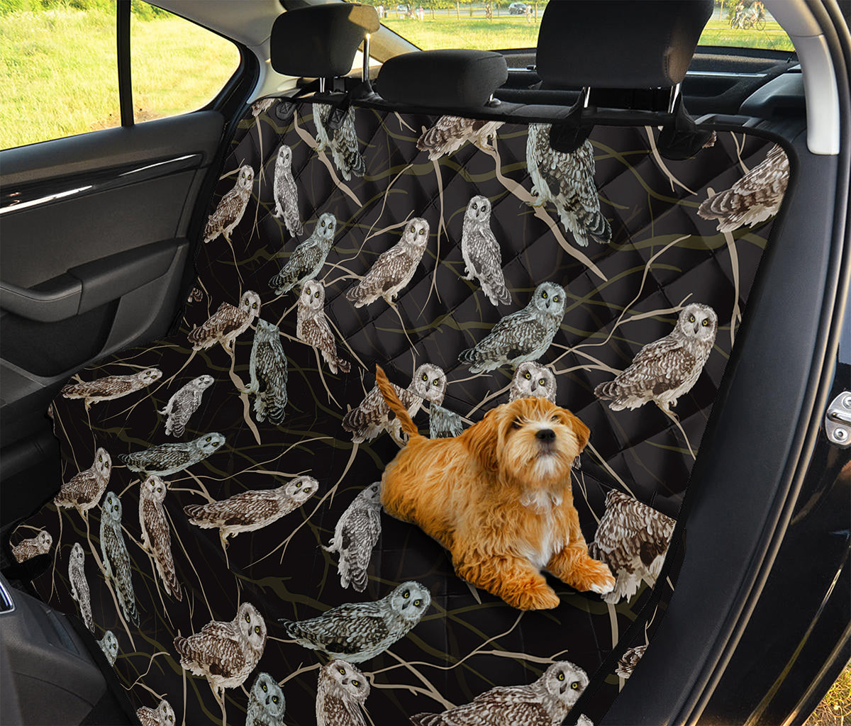 Night Owl Pattern Print Pet Car Back Seat Cover