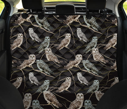 Night Owl Pattern Print Pet Car Back Seat Cover