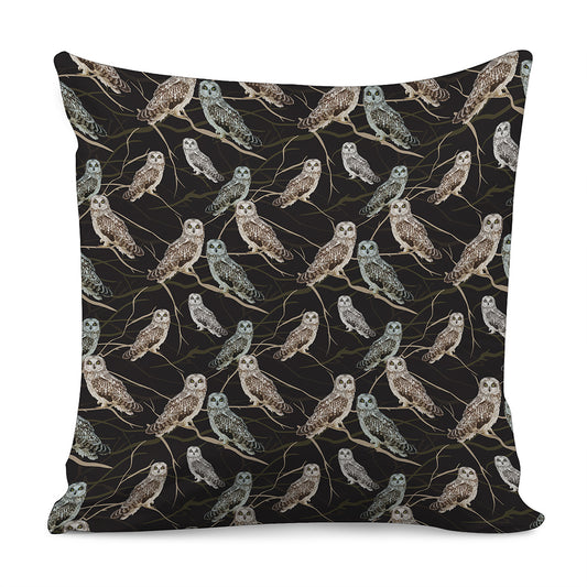 Night Owl Pattern Print Pillow Cover