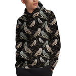 Night Owl Pattern Print Pullover Hoodie