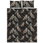 Night Owl Pattern Print Quilt Bed Set