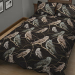 Night Owl Pattern Print Quilt Bed Set