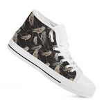 Night Owl Pattern Print White High Top Shoes