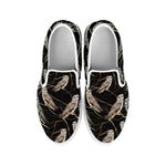 Night Owl Pattern Print White Slip On Shoes