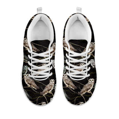 Night Owl Pattern Print White Sneakers