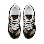 Night Owl Pattern Print White Sneakers