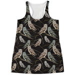Night Owl Pattern Print Women's Racerback Tank Top