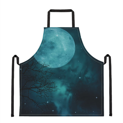 Night Sky And Full Moon Print Apron