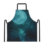 Night Sky And Full Moon Print Apron