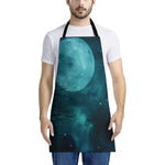 Night Sky And Full Moon Print Apron