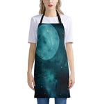 Night Sky And Full Moon Print Apron