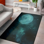 Night Sky And Full Moon Print Area Rug