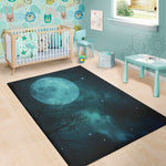 Night Sky And Full Moon Print Area Rug