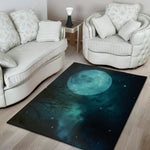 Night Sky And Full Moon Print Area Rug