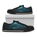 Night Sky And Full Moon Print Black Low Top Sneakers